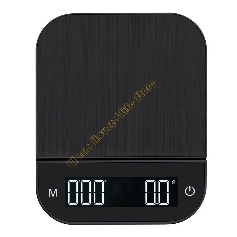 Drip Coffee Scale with Timer Portable Electronic Digital Kitchen Scale USB Power D7WE