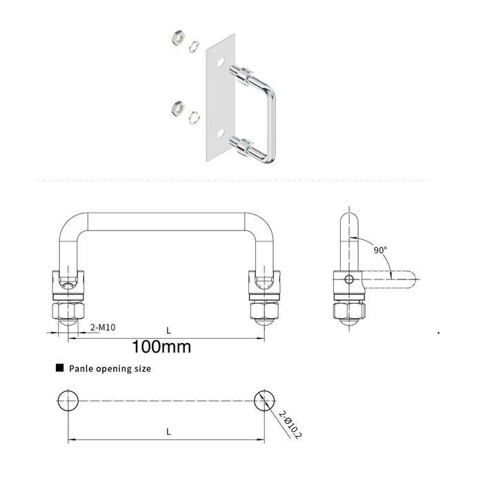 Handle Kunci Panel TX 004-2 Bright Chrome