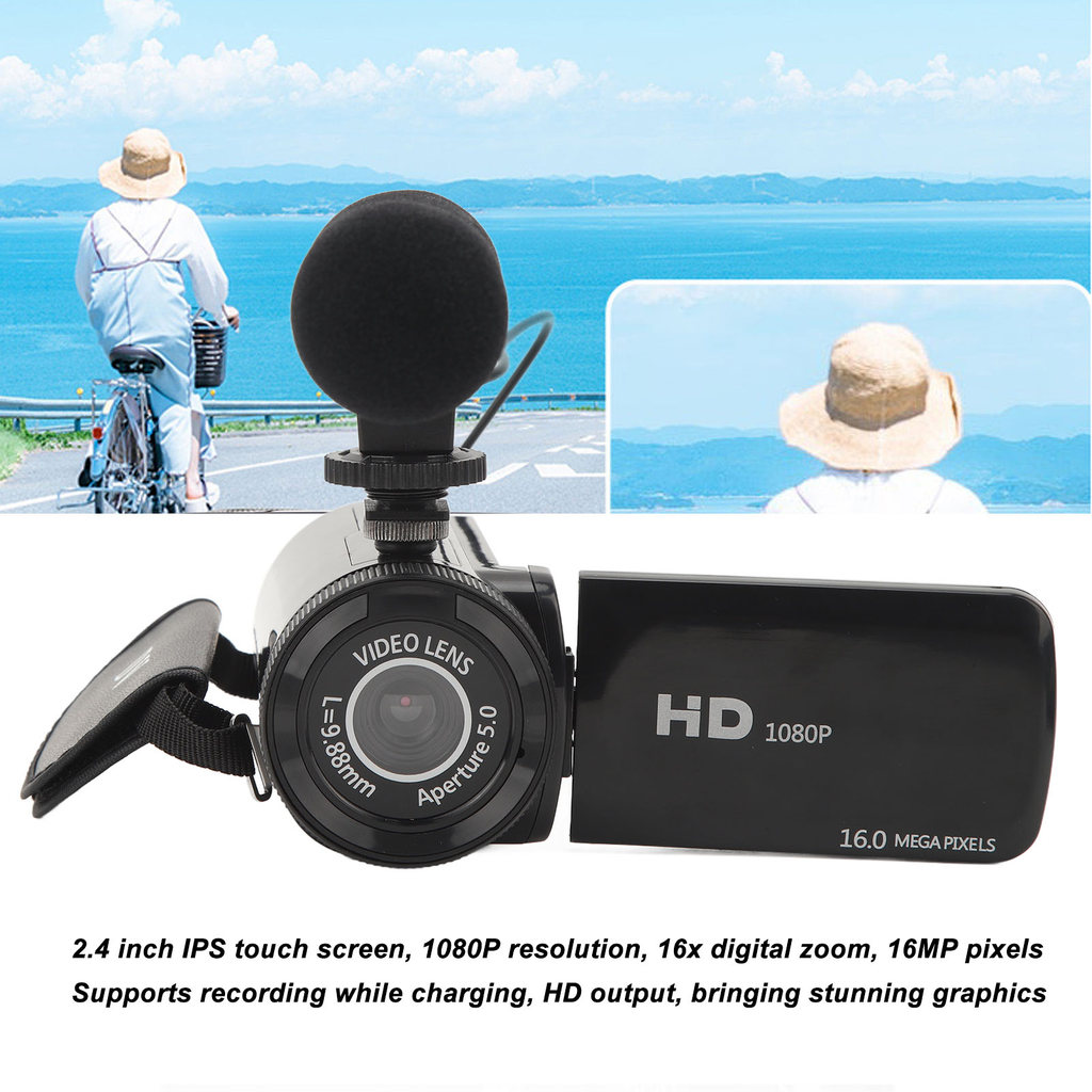 Video Camera Camcorder Supporting Stereo Recording 2.4 inch IPS USB Interface Digital Camera