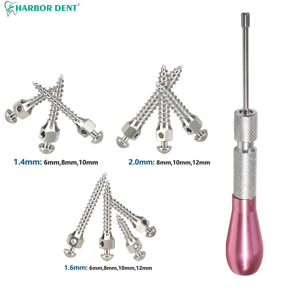 Dental Mini Orthodontic Matching Screwdriver + 5 Pcs Mini Implants