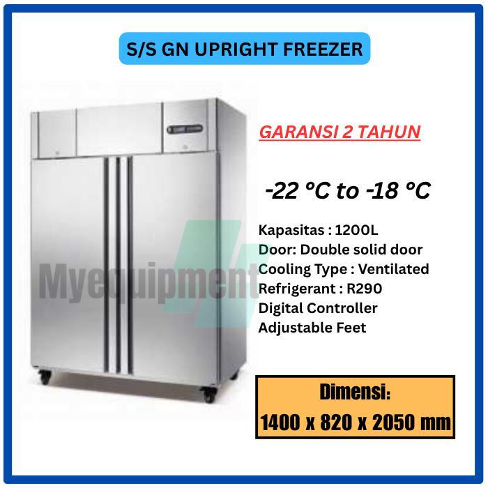 (KHUSUS INSTAN) UPRIGHT FREEZER DOUBLE SOLID DOOR 2 PINTU