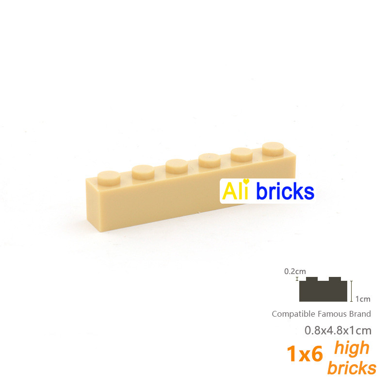 80pcs 1x6 Dot Bulk Building Blocks Thick Figures Bricks Educational Creative Size Compatible With