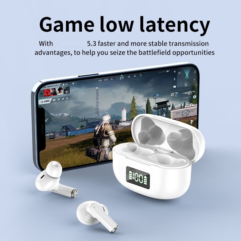 Wireless Bluetooth Headset Digital Display Headset Touch Control Noise Cancelling Earbuds Ultra Long