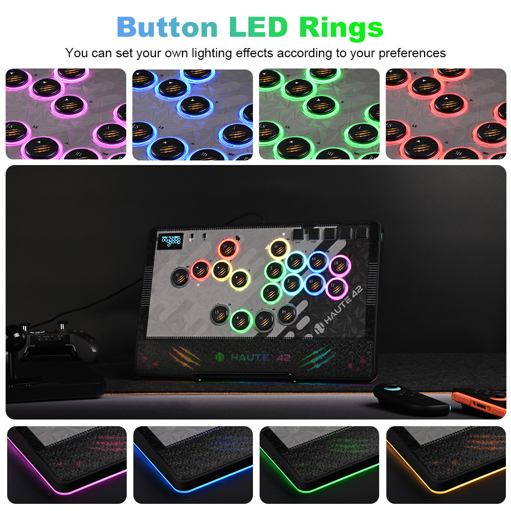 Haute42 C-AT Magnetic Leverless Hitbox Controller Stickless Arcade Controller Keyboard For