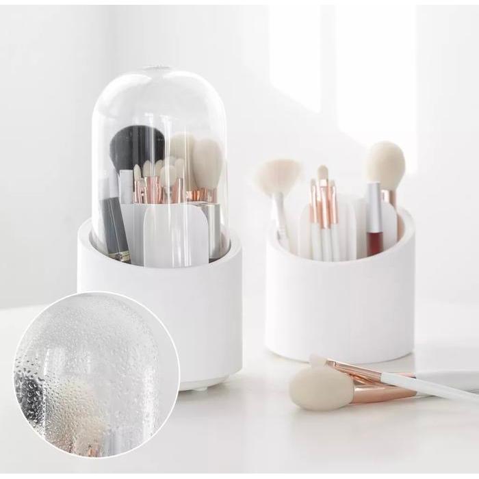 QSTR Rotating Brush Holder with Lid/Make up Brush Storage/Kotak Brush