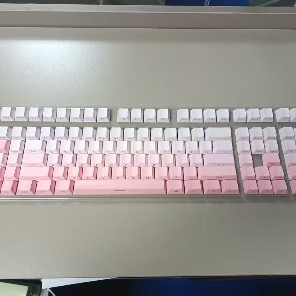 Side-engraved translucent keycaps, Cherry keycaps, 121 keys PBT material gradient translucent