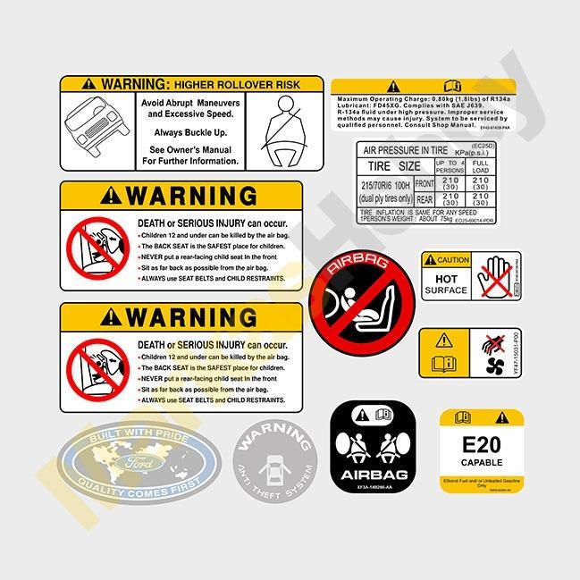 Sticker Ford Escape Warning Set