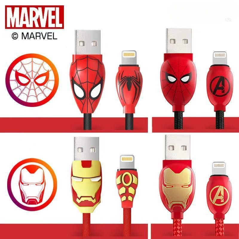 Marvel Peripheral Spiderman Apple iphone Android Type-C Fast Charging Data Cable Charging Cable Iron