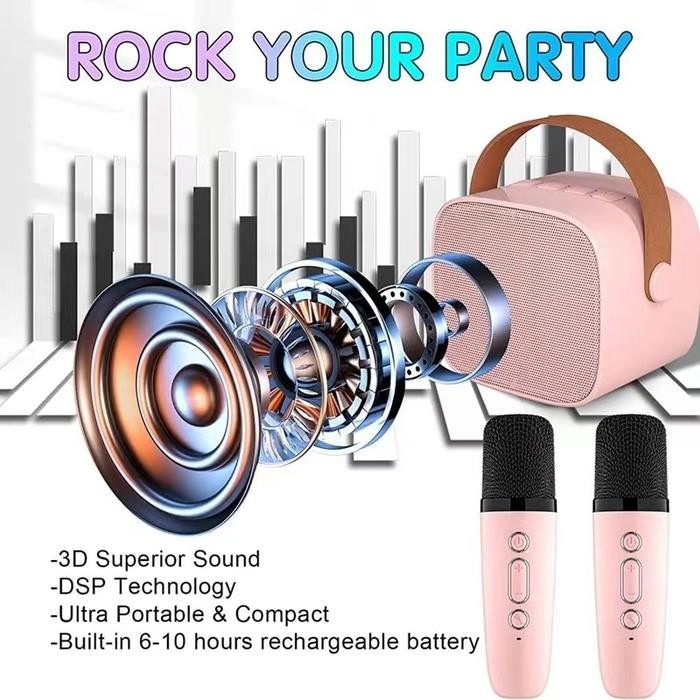 Ready CODK1 Bluetooth Audio Portable Wireless Microphone Speaker Duo Karaoke Single Microphone