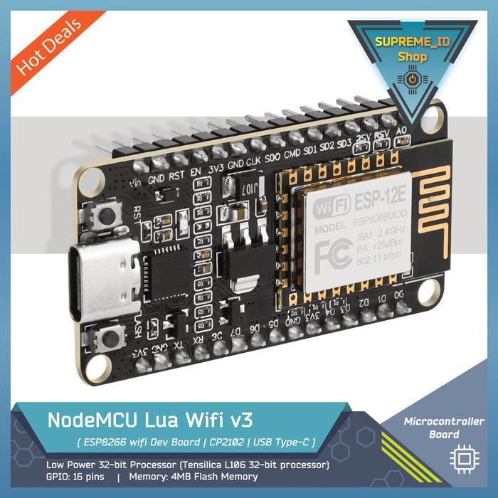 NEW!! NodeMCU Lua Microcontroller ESP8266 Wifi Wireless IoT Control Dev Board v.3 - CH340 / OEM -