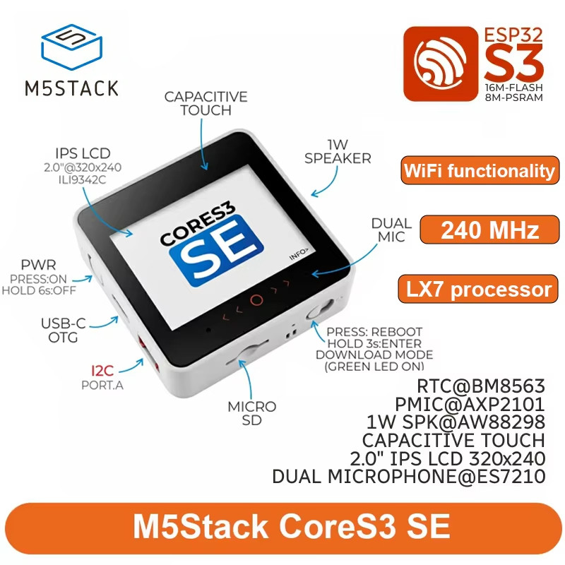 M5Stack CoreS3 SE Series X7 Processor IoT Development various DIY projects smart home control