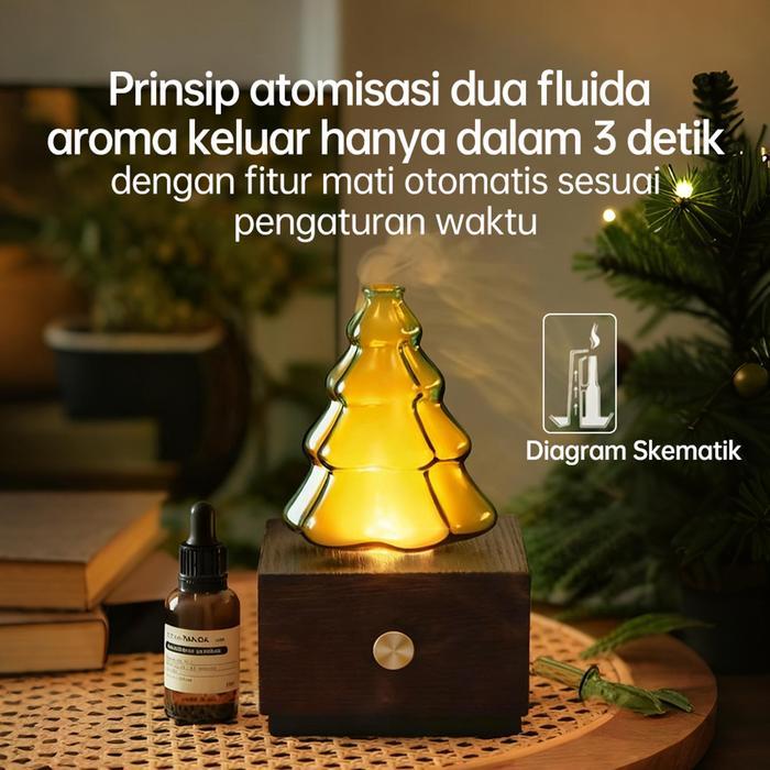 SOSEKI DIFFUSER AROMATHERAPY AESTHETIC CHRISTMAS TREE / AROMATERAPI DIFFUSER RUANGAN BAHAN KAYU