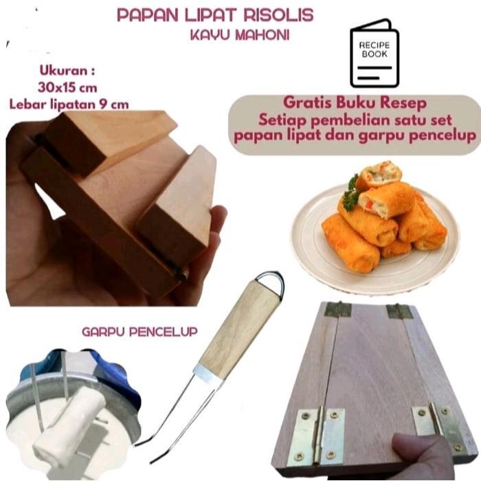 1 set papan risol/ papan risol dan pengait risol Kayu
