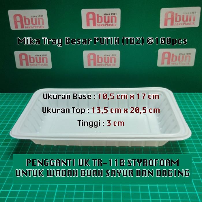 DJJ Tray Mika TB2 Putih Pack 100pcs