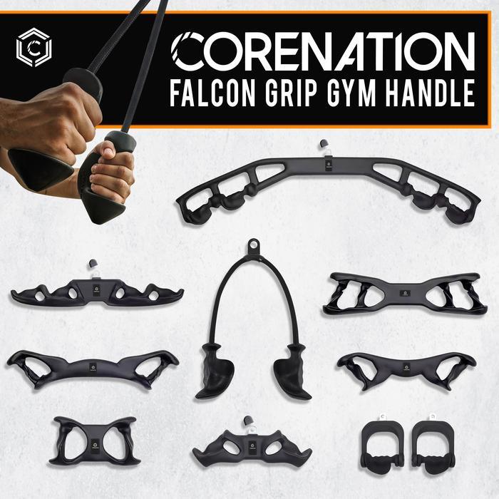 CoreNation Falcon Grip Gym Handle Lat Pull Down Cable Machine Attachments