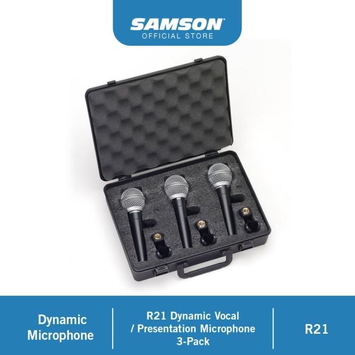 Ready Samson R21 Dynamic Vocal / Presentation Microphone 3-Pack