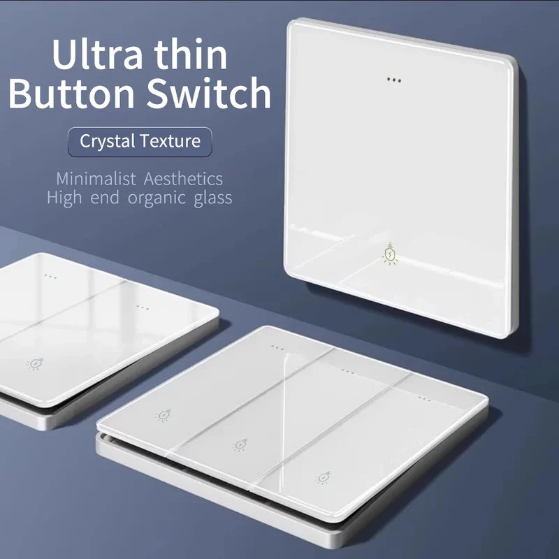 White Glass Wall Square Switch Panel EU UK Standard 16a Socket Large Panel Wall Light Switch Usb
