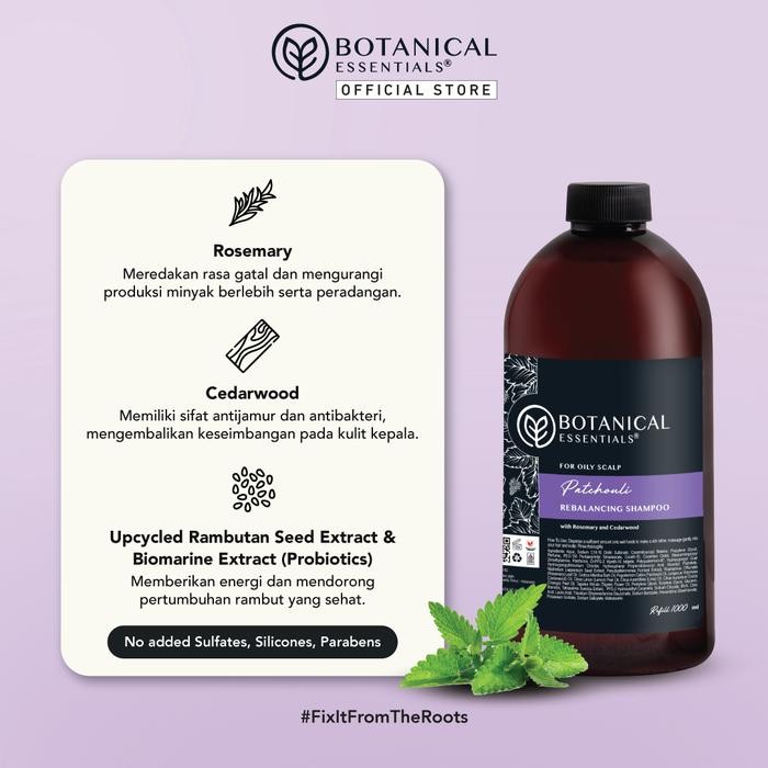 qdsi- Botanical Essentials - Rebalancing Shampoo Patchouli 1L With Pump