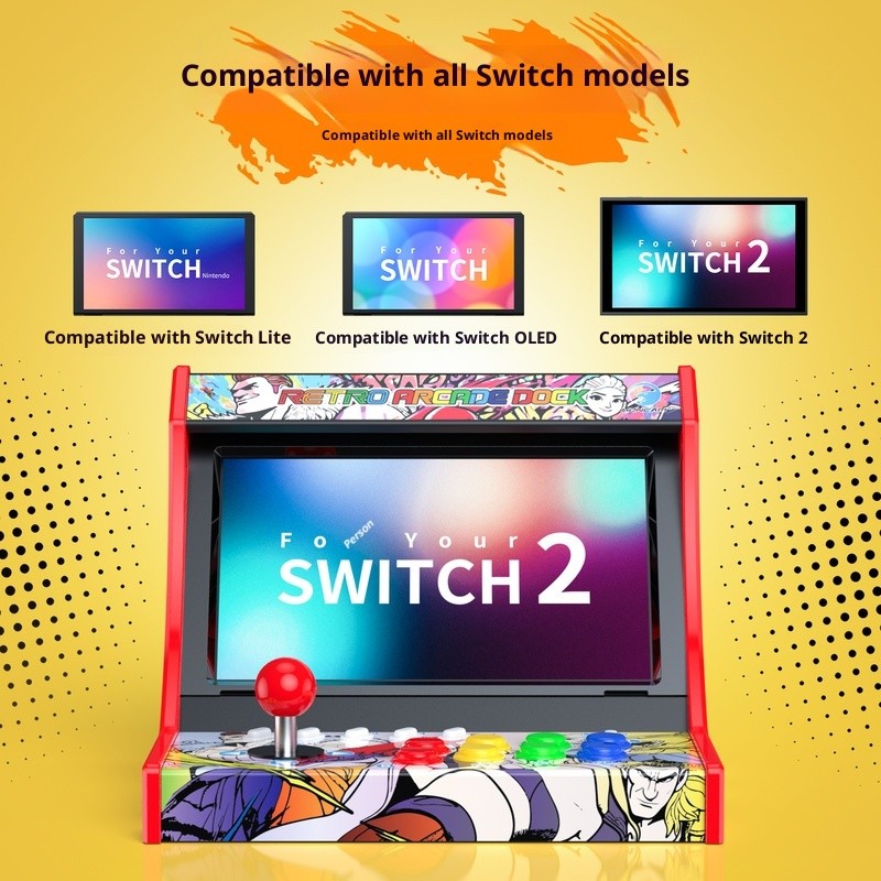 HONCAM Arcade Controller Dock for Switch/OLED/Switch 2 - Fighting Game Joystick Platform for Street