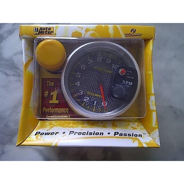 Tachometer Autometer Black + Carbon + Shiftlight