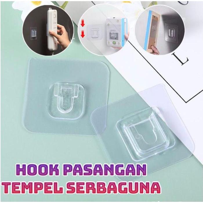 AZ [1Set] Gantungan Tempel Socket Hook Gantung Pasangan