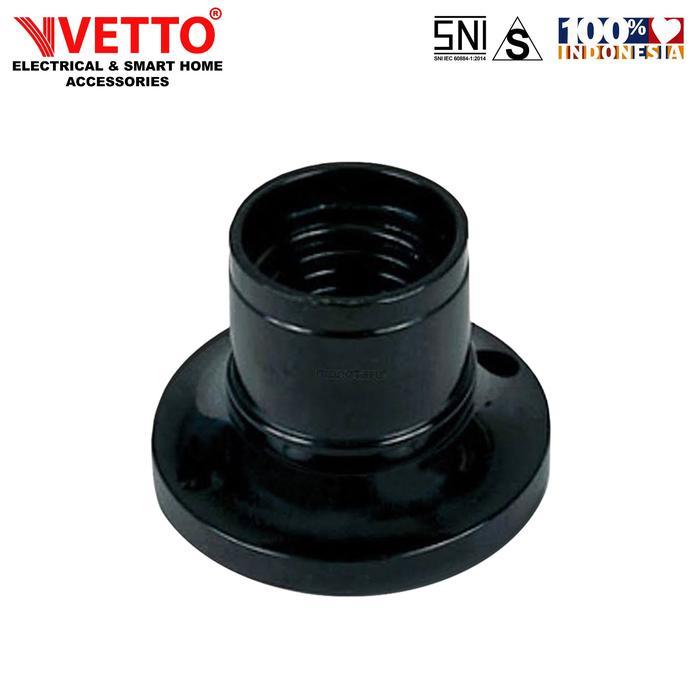 VETTO Fitting Plafon Bulat Hitam - E27 Fitting Lampu