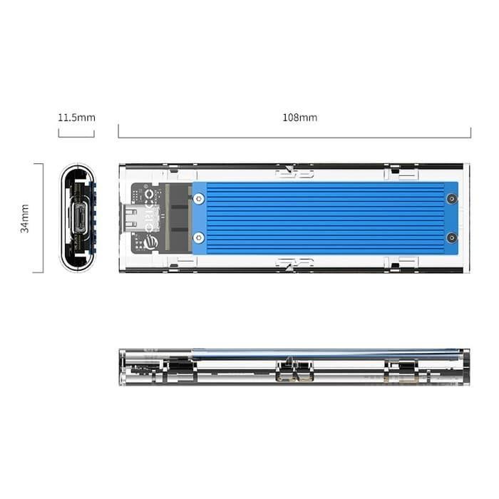 b3sm- Enclosure External M.2 Nvme M2 Ssd Case Usb-C
