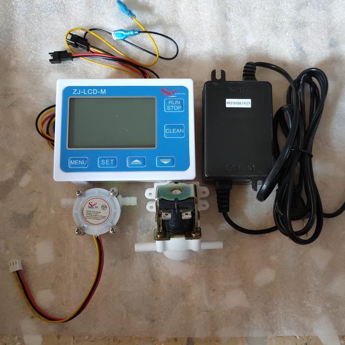 Digital Flow Meter Control Display+Sensor 6mm+Solenoid Valve+Adaptor