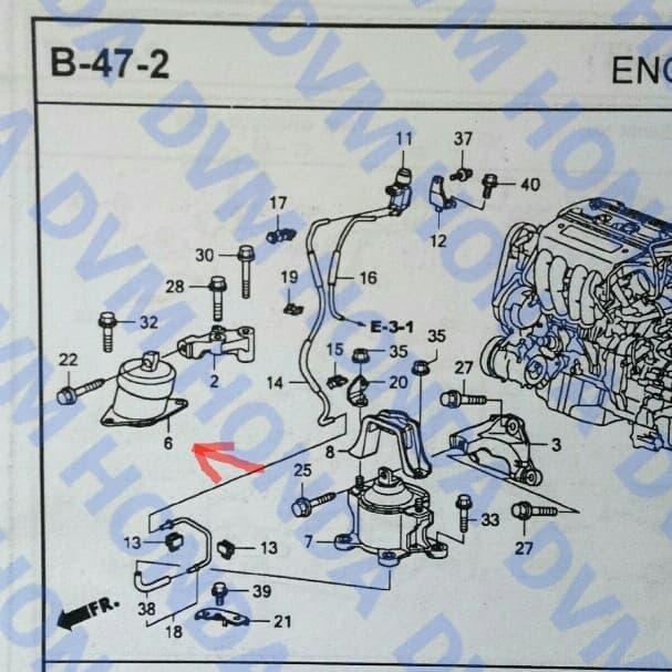Engine Mounting Kanan Automatic Original Accord 2.4 Cp