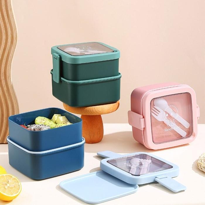 [COD] Tseloop C695 Lunch Box Set Tempat Makan 2 Susun Stackable BPA FREE
