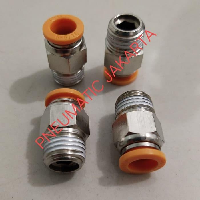NEW!! Fitting Straight Lurus EPC-08-02 EMC Pneumatic