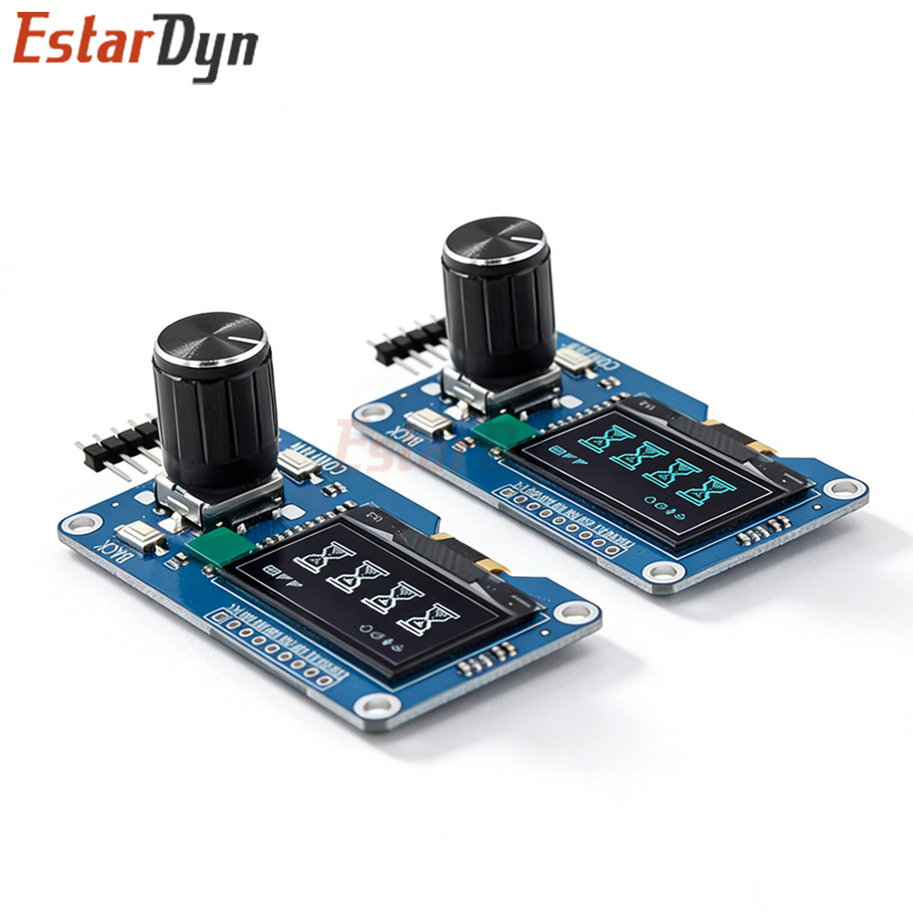 Estardyn 1.3 Inch OLED Display with EC11 Rotary Encoder Module, IIC White/Blue Screen for Menu