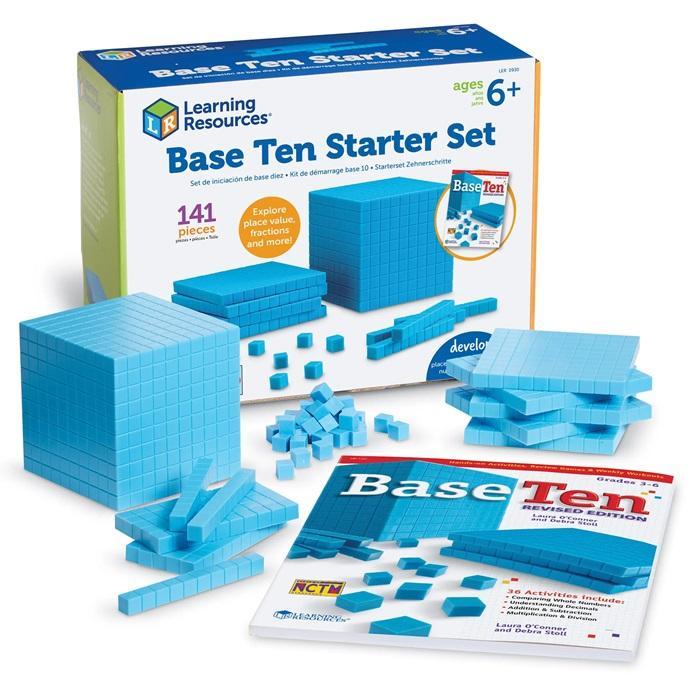 DISKON! Learning Resources Base Ten Starter Set Hands-On Math Manipulative with 112-Page Activity