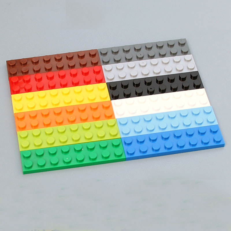 80pcs Bulk Building Blocks Thin Figures Bricks 2x8 Dots 13Color Educational Creative Size Compatible
