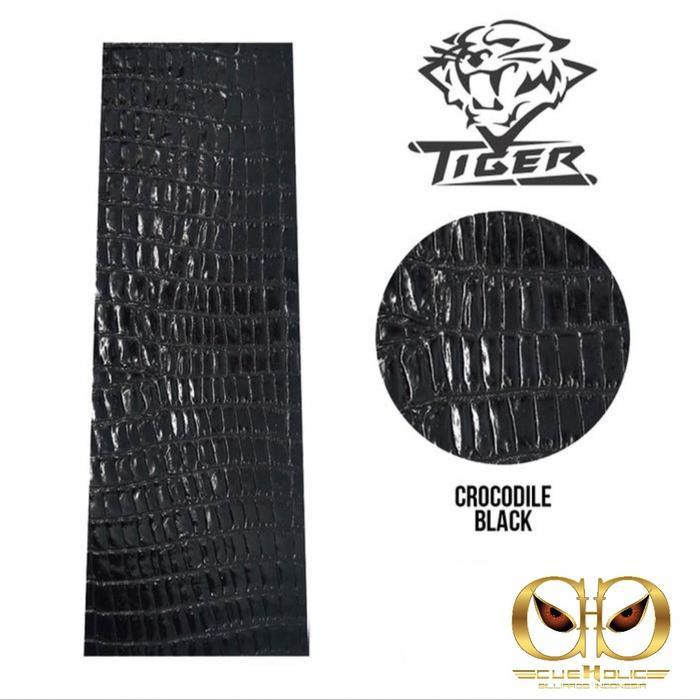 Tiger - Crocodile Embossed Leather Wrap - Black