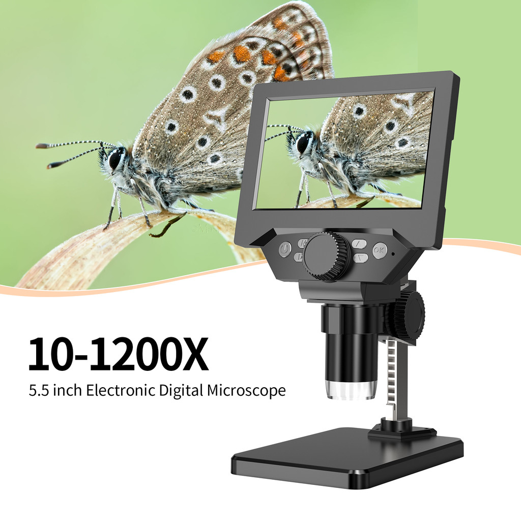 5.5" LCD Digital Microscope 1000X USB Digital Microscope with Adjustable LED for Error Coins PCB