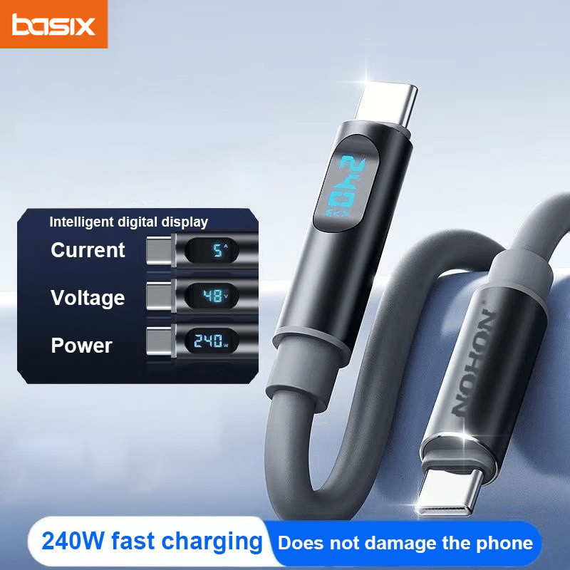 PD 240W Type-C to Type-C Digital Display Data Cable Power Display Visible Data Transfer for Type-C