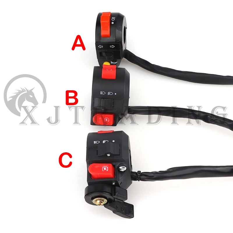 3-Function Kill Light Hi-Lo Beam Electric Start Switch for 50cc 70cc