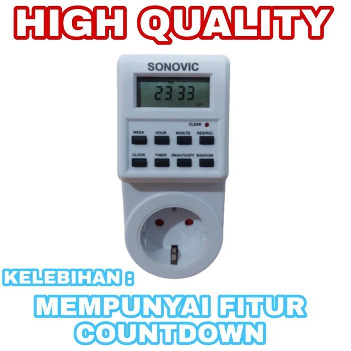 Waghousingmaterial- Sonovic Timer Stop Kontak Timer Listrik Digital Sonovic Otomatis Countdown Lcd