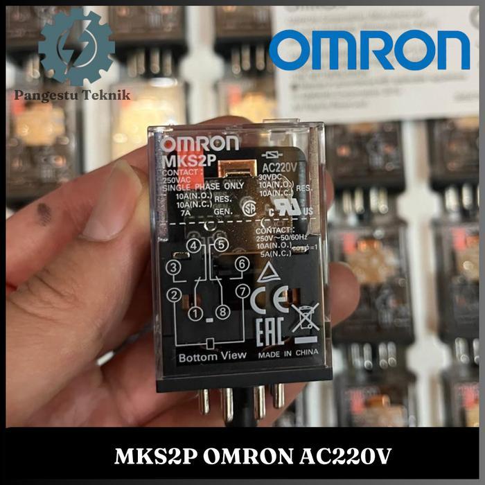 Relay Omron Mks2P 220 Volt + Socket (Original) - 220Vac