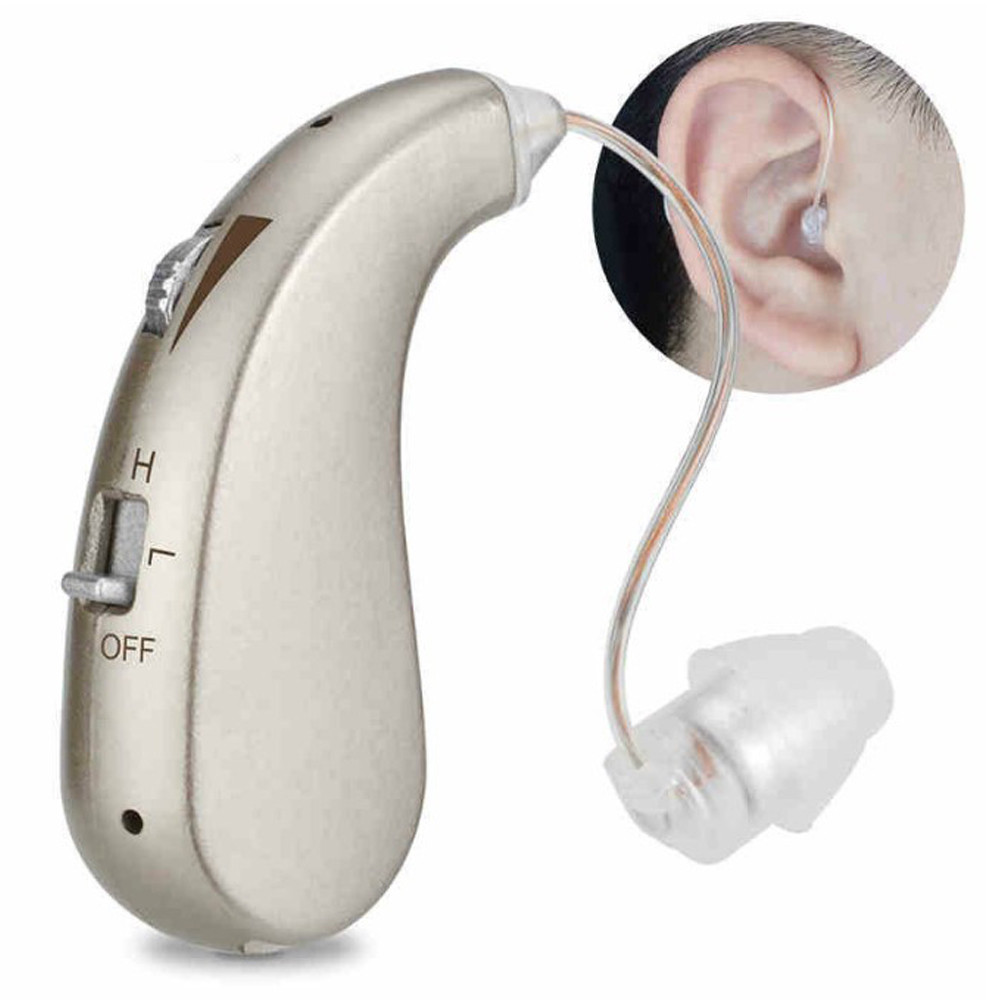 Single Ear Hearing Aids Mini Rechargeable BTE Ear Back Type Hearing