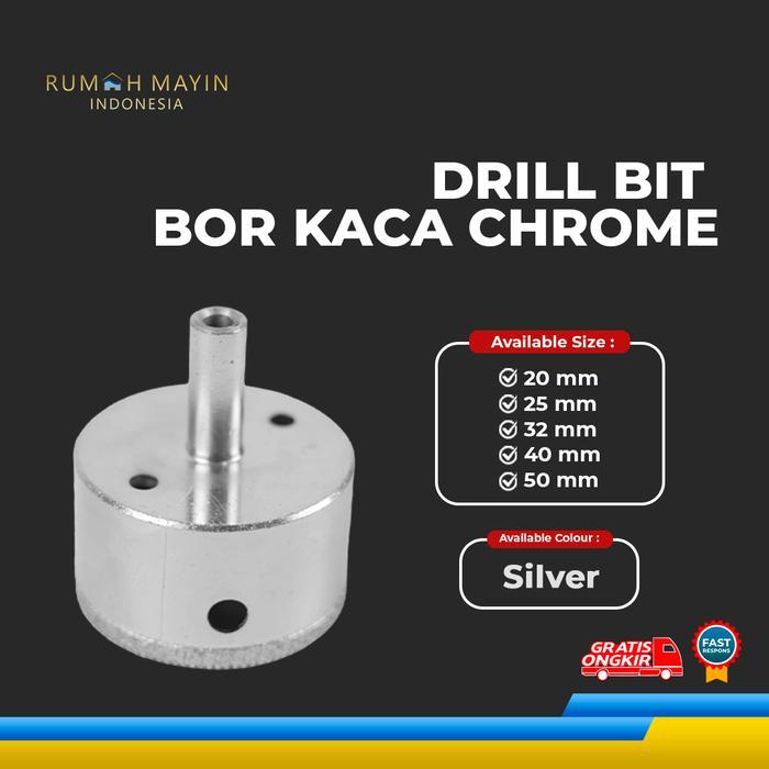 Tekiro Tools - Drill Bit Bor Kaca Chrome - Bor Kaca Aquarium
