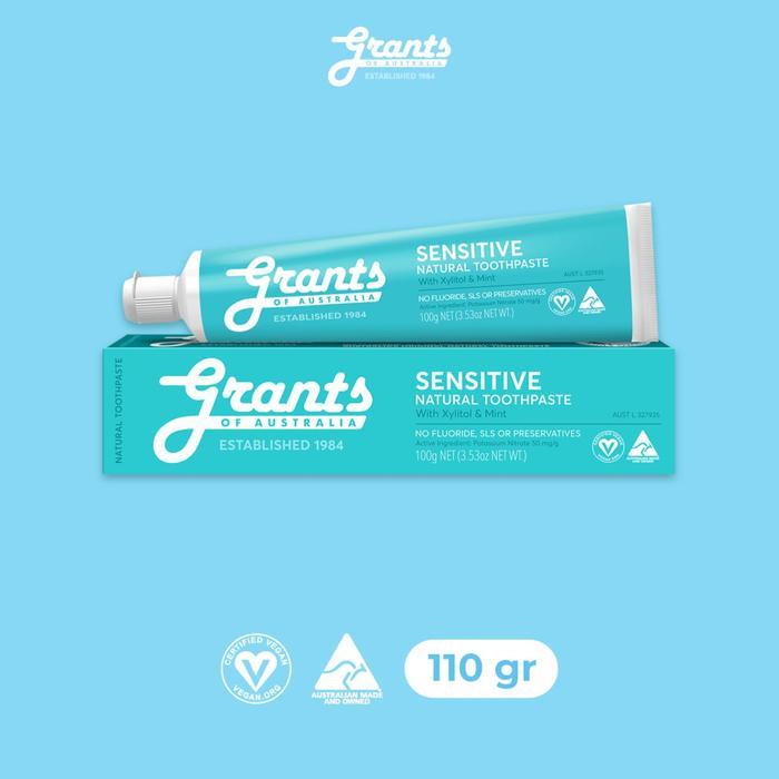 Grants Toothpaste - Sensitive Natural Toothpaste - Fluoride Free - 100 Terbaru !!!