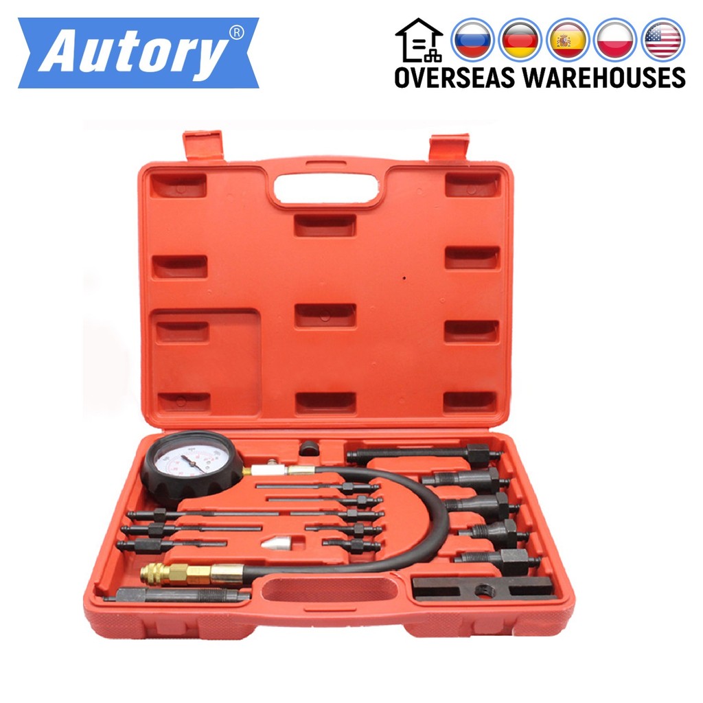 TU-15B 17PCS Diesel Engine Cylinder Compression Presssure Test Meter