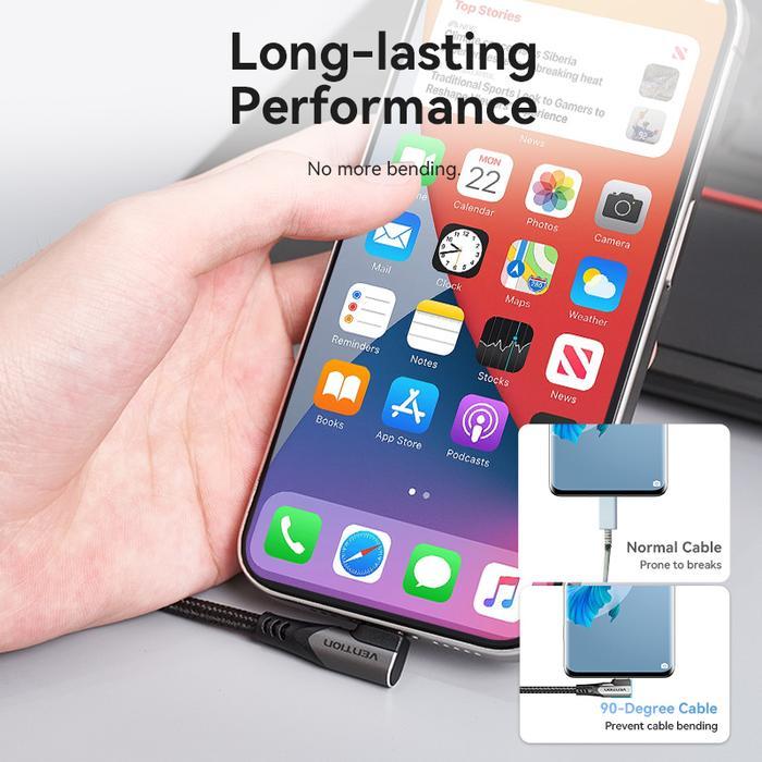 LIMITED EDITION Vention Kabel Data USB Type C 3A Right Angle Fast Charging Android