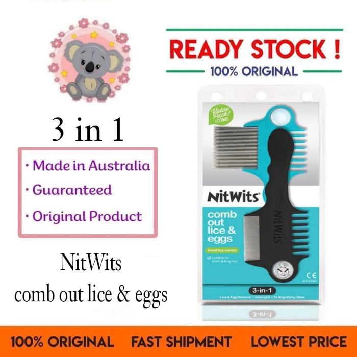 Nitwits Comb out Head Lice & eggs 3 in 1. Sisir kutu