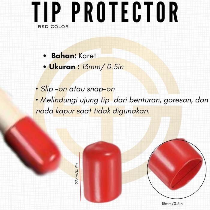 Tip Protector Rubber Cue Red