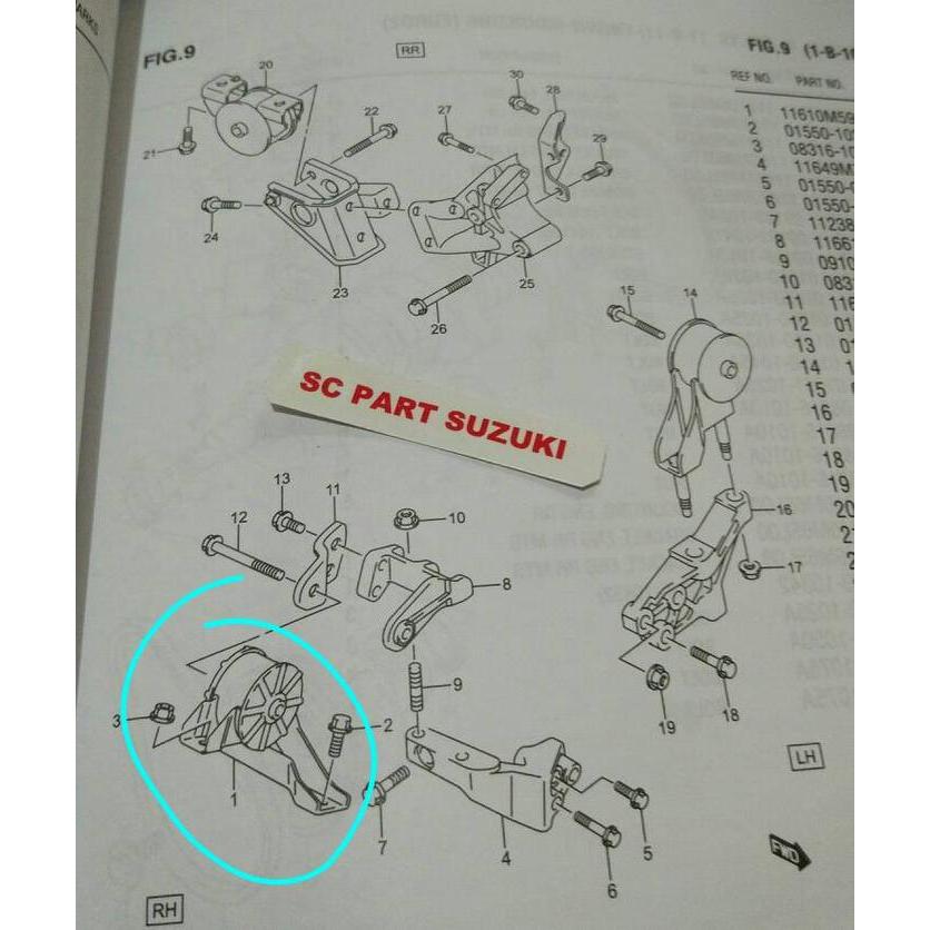 Engine Mounting Kanan Suzuki Estilo 4 Silinder