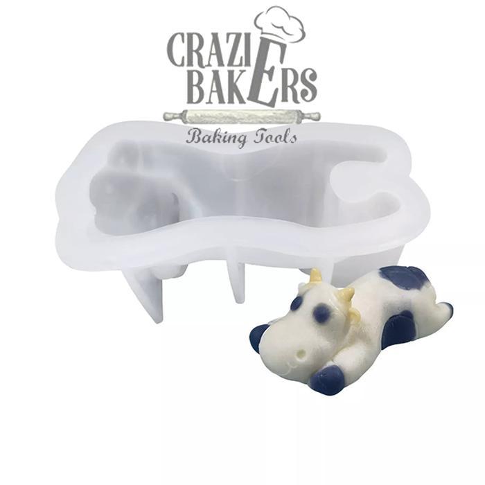 Cetakan Silikon Sapi Lying Cow 3D Co