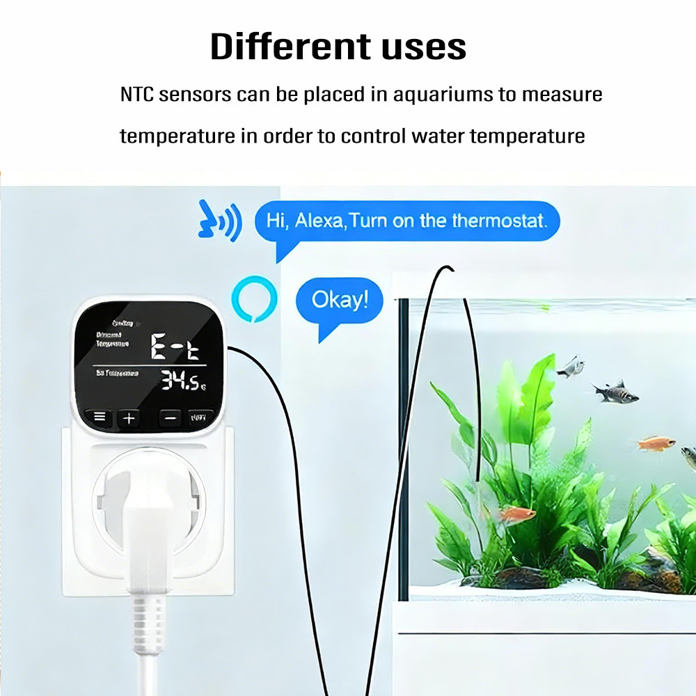 WIFI Thermostat Socket Multi-Function Temperature Controller Outlet with Timer Switch Sensor Probe